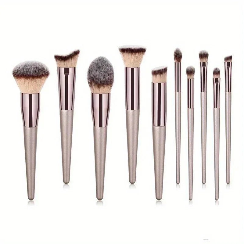 Pro Makeup Brushes โ Face & Eye 10-Pc Set
