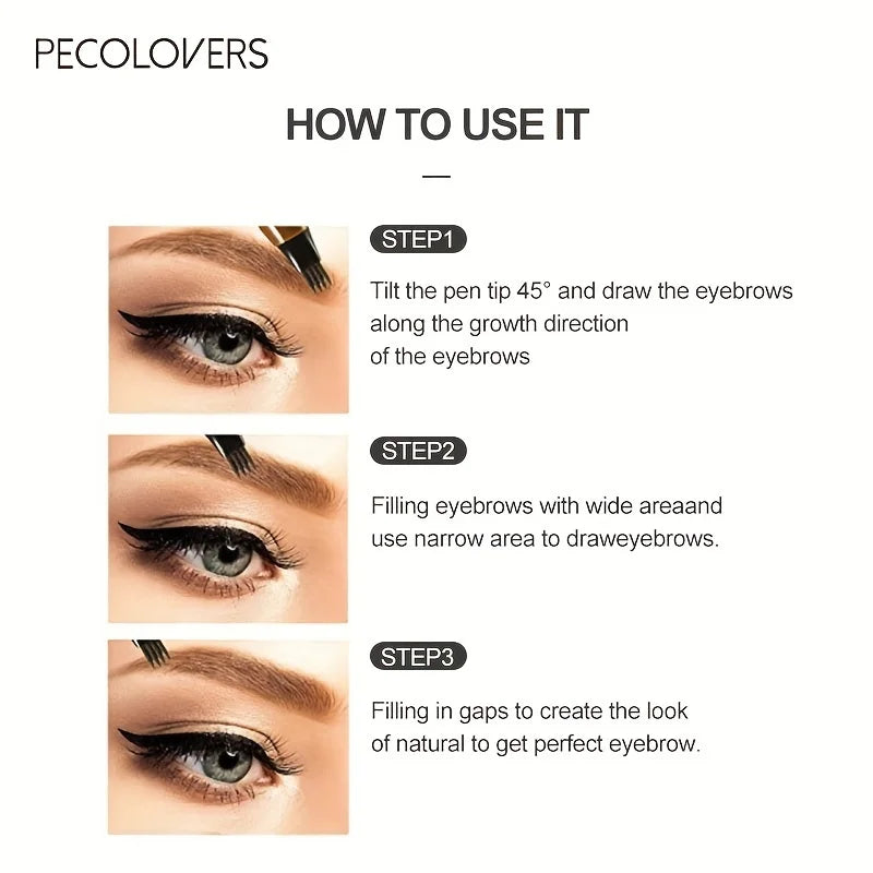 4-Tip Waterproof Eyebrow Tattoo Pen – 6 Colors