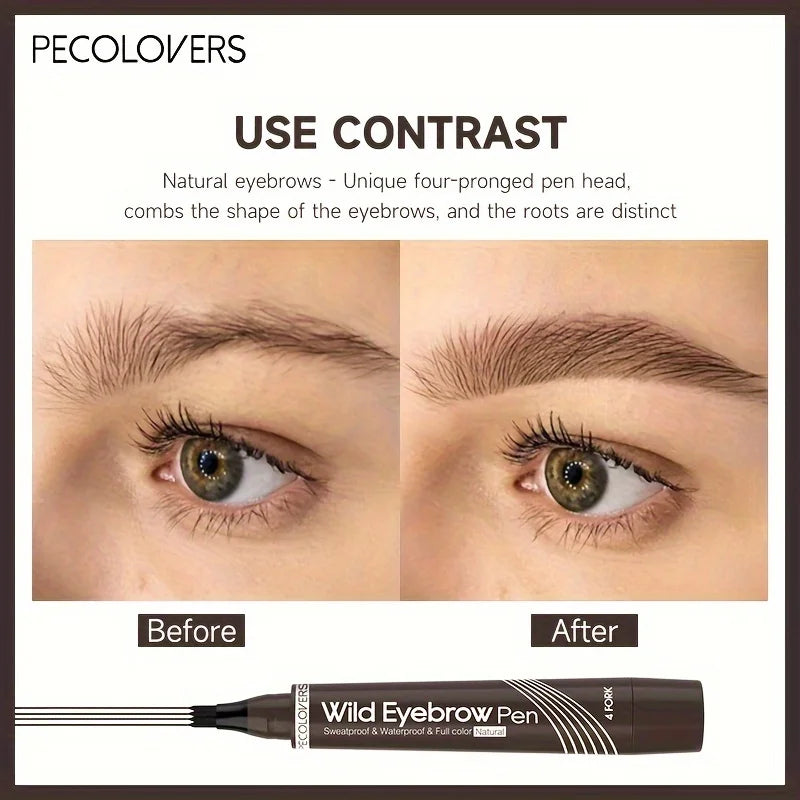 4-Tip Waterproof Eyebrow Tattoo Pen – 6 Colors