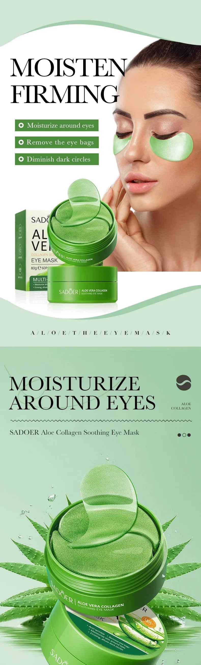 Anti-Wrinkle Eye Masks with Aloe Vera