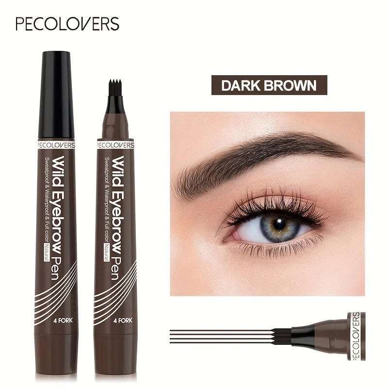 4-Tip Waterproof Eyebrow Tattoo Pen – 6 Colors