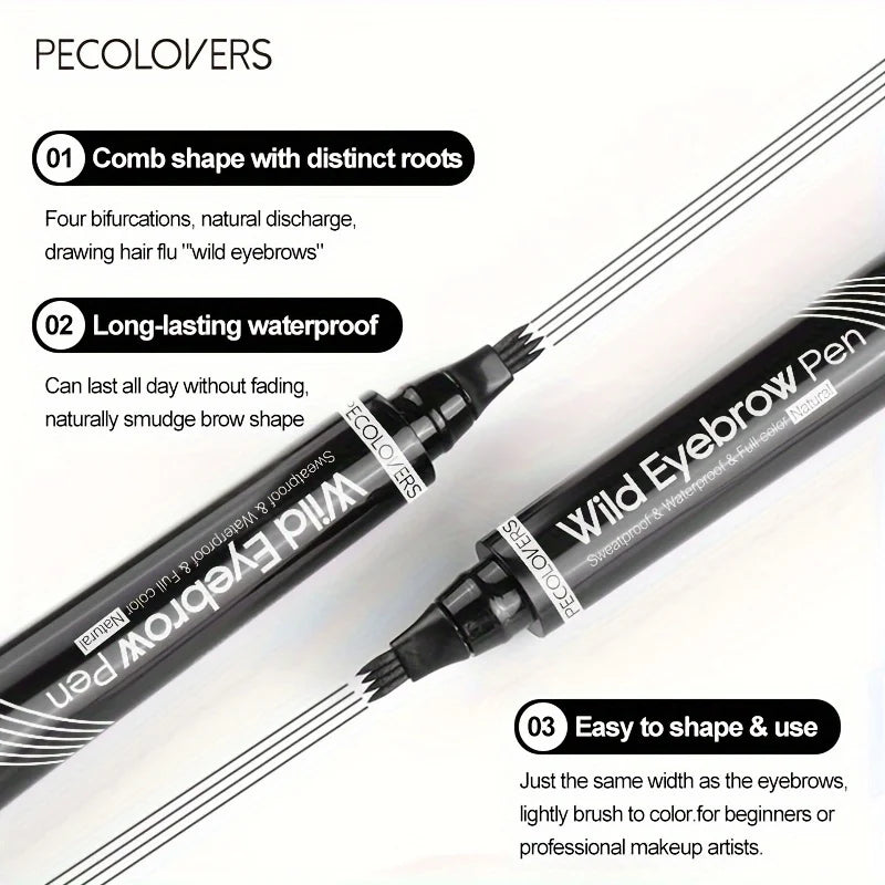 4-Tip Waterproof Eyebrow Tattoo Pen – 6 Colors